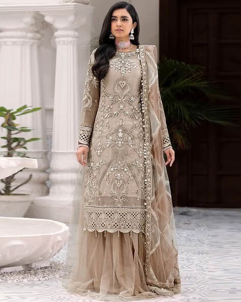 Women Embroidered 3-Piece Semi-Stitched Dress