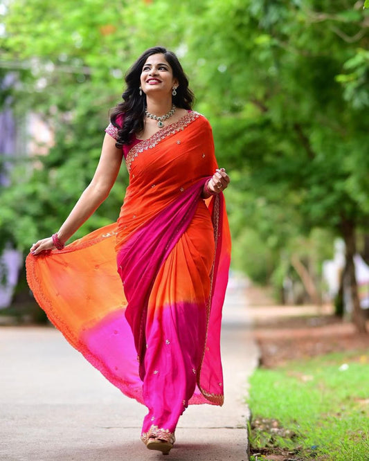 Radiant Ombre Chiffon Saree