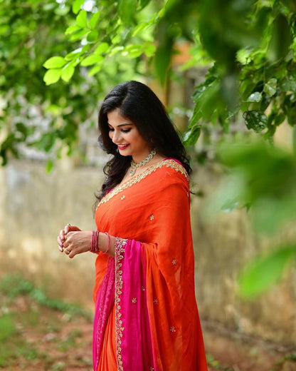 Radiant Ombre Chiffon Saree